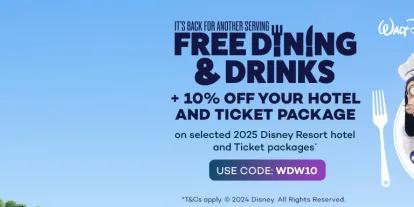 Free Disney Dining and Drinks for 2025 Walt Disney World Bookings