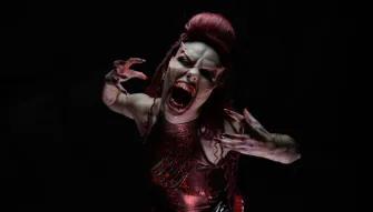 Scare character at SeaWorld Howl-O-Scream