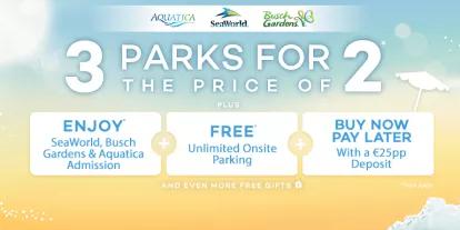 SeaWorld Orlando 3 Parks for the Price of 2 Offer