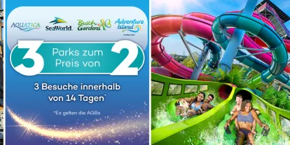SeaWorld 3 Parks zum Preis von 2! SeaWorld 3 Parks zum Preis von 2!