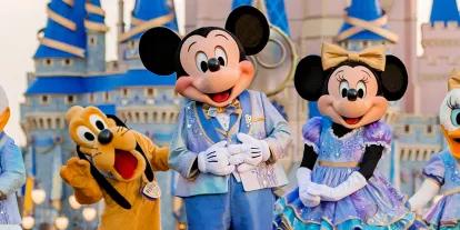 Disney Characters in front of Cinderella Castle at Walt Disney World