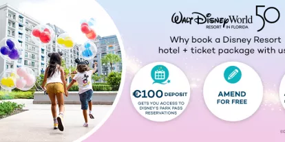 Why Book a Disney Hotel with AttractionTickets.com - €100 deposit plus free amends