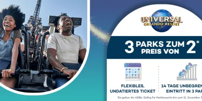 Erleben Sie 3 Universal Parks zum Preis von 2 Erleben Sie 3 Universal Parks zum Preis von 2