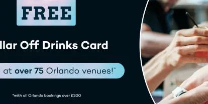 Free Orlando Dollar off Drinks Card with all AttractionTickets.com Orlando Bookings