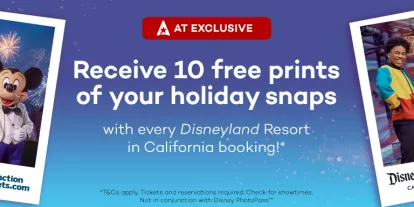 10 FREE Souvenir Disneyland Resort California Prints with every Booking
