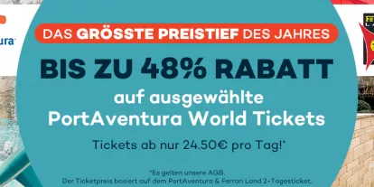 Sparen Sie 48% für Ihren nächsten Urlaub nach PortAventura