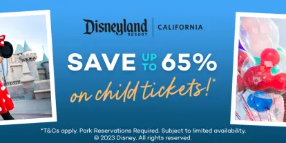 Save up to 65% on Child Disneyland California Tickets
