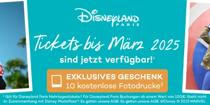 Disneyland Paris Tickets bis März 2025 buchen! Disneyland Paris Tickets bis März 2025 buchen!