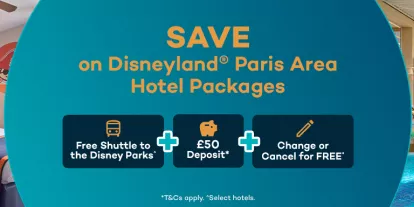 Save on Disneyland Paris Area Hotel + Ticket Packages with AttractionTickets.com