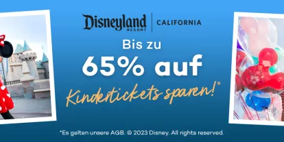 Bis zu 65% Rabatt auf Kindertickets in Disneyland California