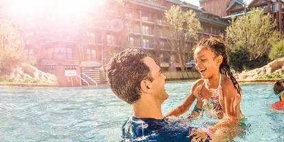 Family in pool at DIsney's Wilderness Lodge