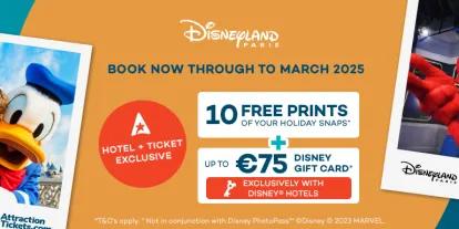 Get up to €75 spending money when you book a Disney Paris Hotel + Tickets with AttractionTickets.com
