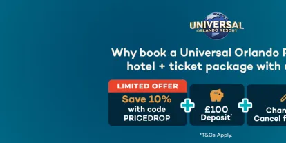 Get 10% off Universal Hotel Bookings with code PRICEDROP