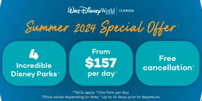 Visit each of the 4 Walt Disney World  Theme Parks once with the Disney 4-Park Magic Ticket