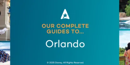 Our Complete Guide to Orlando A banner with images of people in theme parks title Our Complete Guide to Orlando