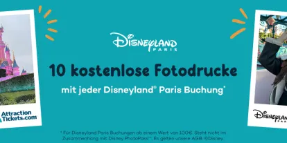 Mit jeder Disneyland Paris Buchung erhalten Sie 10 gratis Fotodrucke Mit jeder Disneyland Paris Buchung erhalten Sie 10 gratis Fotodrucke
