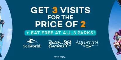 Get Free All Day Dining at SeaWorld Parks in Orlando with the SeaWorld 3 Visit Ticket