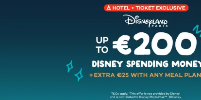 Get up to €200 Disney Spending Money when you book a Disneyland Paris Hotel with AttractionTickets.com