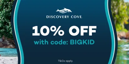 use code BIGKID at Checkout for an extra 10% Off Discovery Cove Tickets