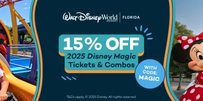 Get 15% off Disney Magic Tickets and Disney Combo Tickets with Code MAGIC
