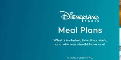 Disneyland Paris Meal Plans A banner of dining images with the title Disneyland Paris meal plans