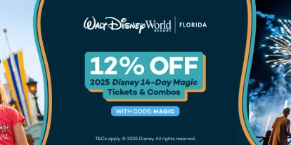 Save up to 12% on Walt Disney World tickets using code MAGIC