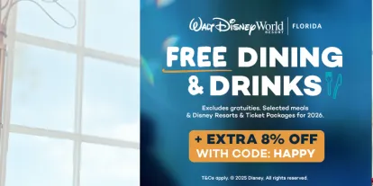 2026 Bookings get Free Dining and Drinks at Walt Disney World Resort in Florida
