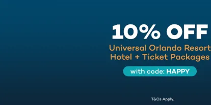 Save 10% off Universal Orlando Resort Ticket + Hotel Packages with code HAPPY