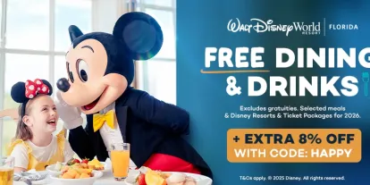 2026 Bookings get Free Dining and Drinks at Walt Disney World Resort in Florida
