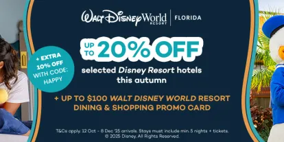 Up to 20% off Disney Hotels + $100 Disney Promo Card in 2025!