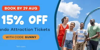 Save up to 15% on Orlando attraction tickets using code SUNNY - DEAL ENDS 29 AUGUST