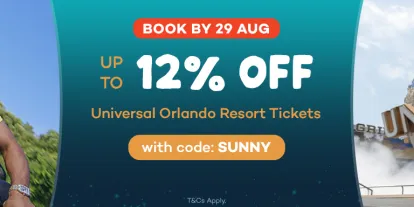 12% off Universal Orlando Tickets with code SUNNY - LAST CHANCE DEAL ENDS 29 AUGUST