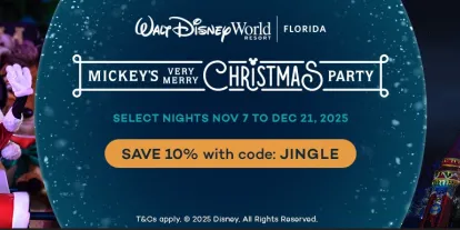10% Off Mickey's Very Merry Christmas Party 2025 Tickets with code JINGLE 