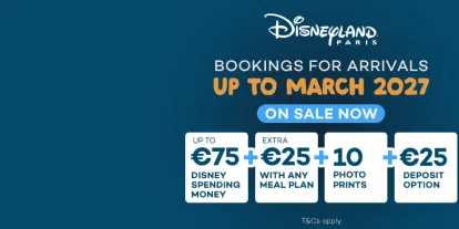  Get up to €75 Disney Spending Money when you book a Disneyland Paris Hotel with AttractionTickets.com