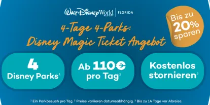4-Tage 4-Parks: Disney Magic Ticket Angebot