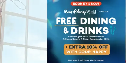 Get Free Dining and Drinks when you book a 2026 Walt Disney World Hotel - BOOK BY 5 November 2025