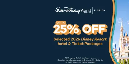 Save up to 26% on a Walt Disney World Hotel & Ticket Package in 2026
