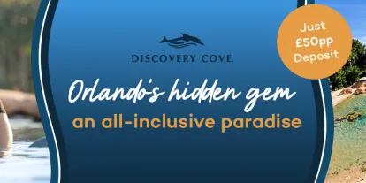 Secure Discovery Cove Tickets with a £50 per person deposit