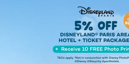 5% OFF Disneyland Paris Area Hotel + Ticket Packages - use code SUNNY at checkout