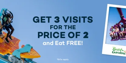 Get 3 SeaWorld Parks visits for the Price of 2 + Eat Free! 