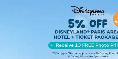 Get 5% off Disneyland Paris Area Hotel Packages with code HAPPY