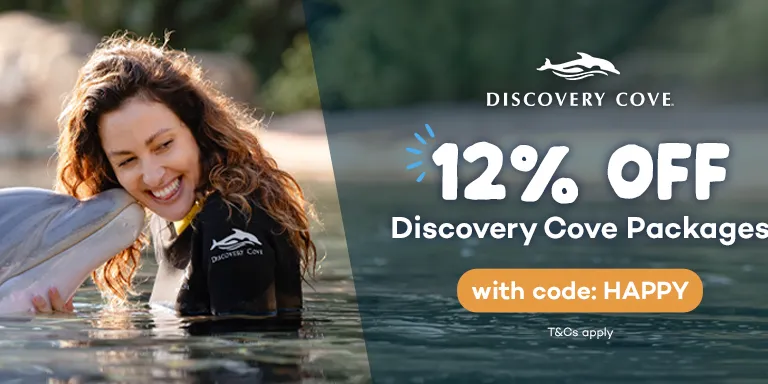 12% off discovery cove tickets with code HAPPY