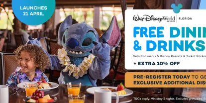 Free Dining and Drinks at Walt Disney World Resort in Florida 