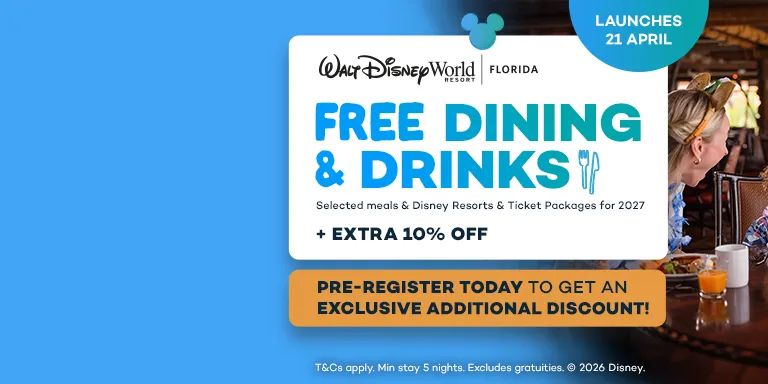 Walt Disney World Free Dining & Drinks in 2027 - Offer Launches 21 April