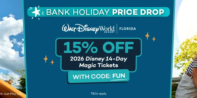 Bank Holiday Deal | Price Drop + Up to Extra 15% Off Disney Tickets & Disney Combos 