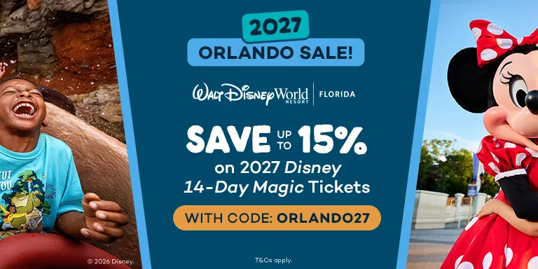 Save 15% on 2027 Disney Magic Tickets & Combos