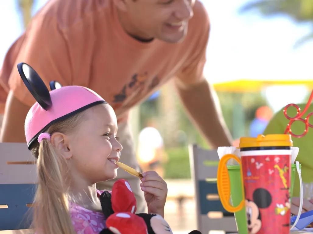 Family with snacks at Disney's Caribbean Beach Resort
