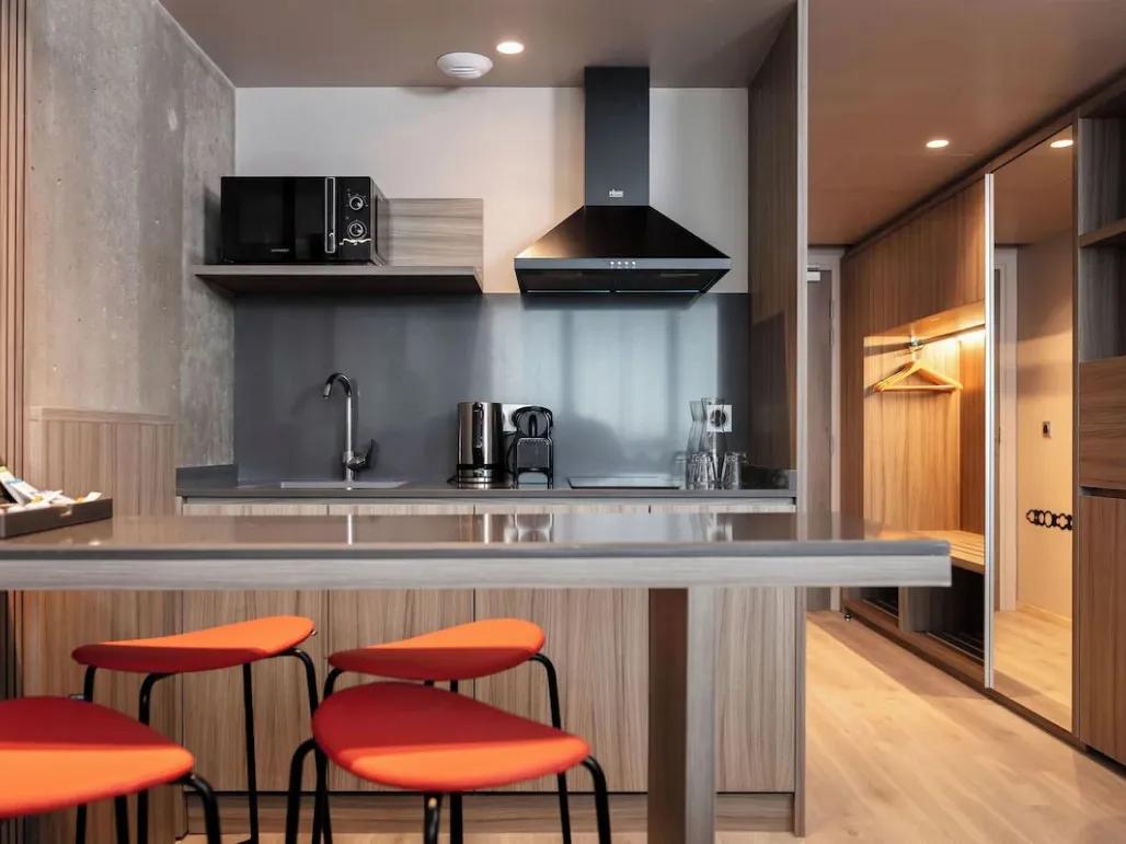 Kitchen in Premium Room at the Ki Space Hotel & Spa near Disneyland Paris