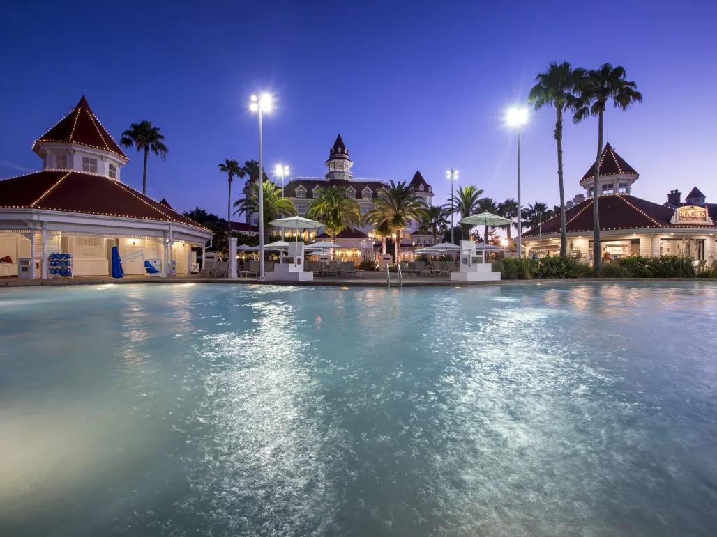 Disney's Grand Floridan Pool at Night