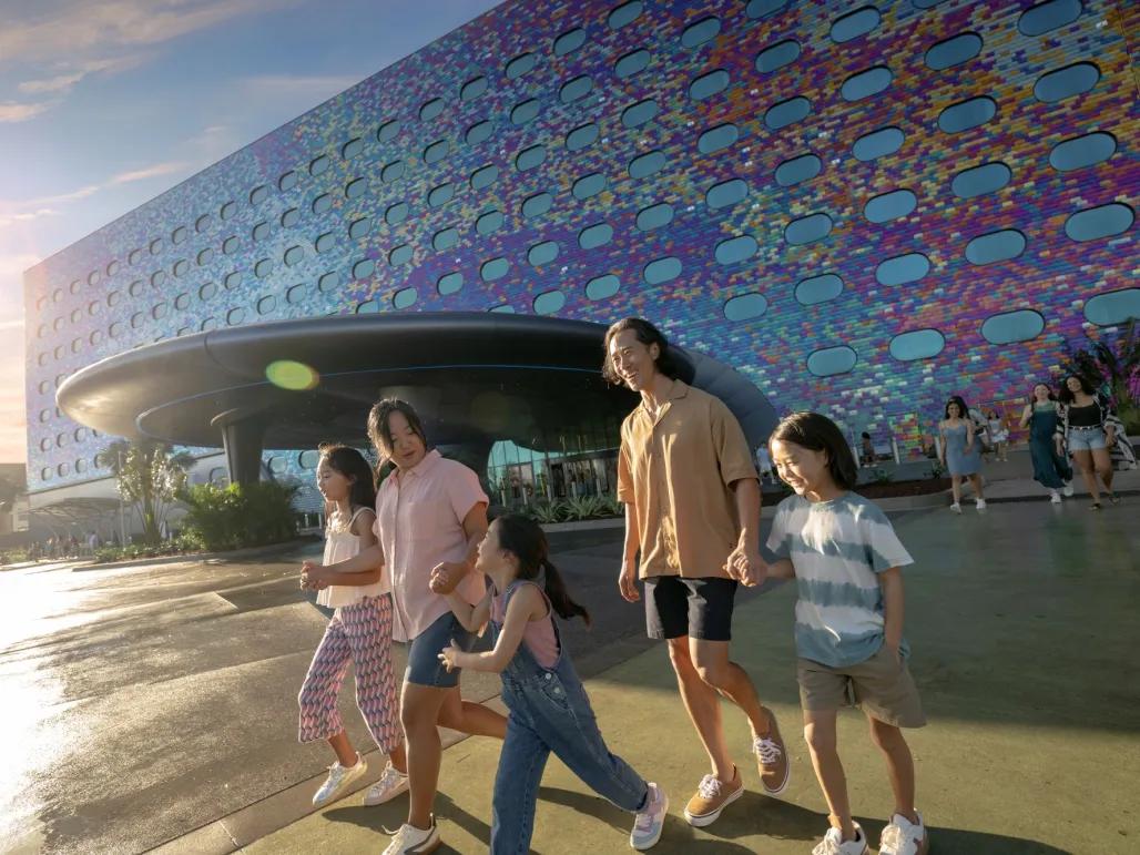 Guests outside the entrance to Universal Stella Nova Resort